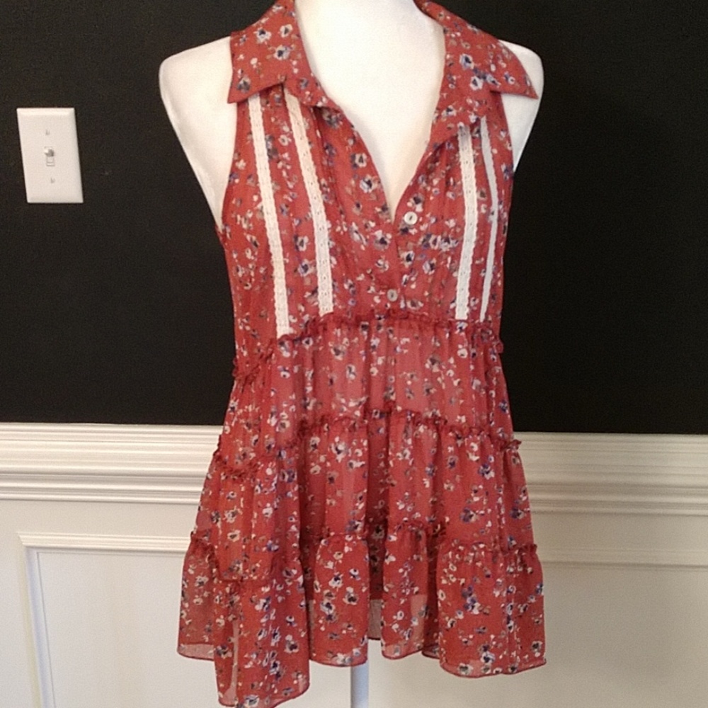 Living Doll Sheer Ruffled Tank